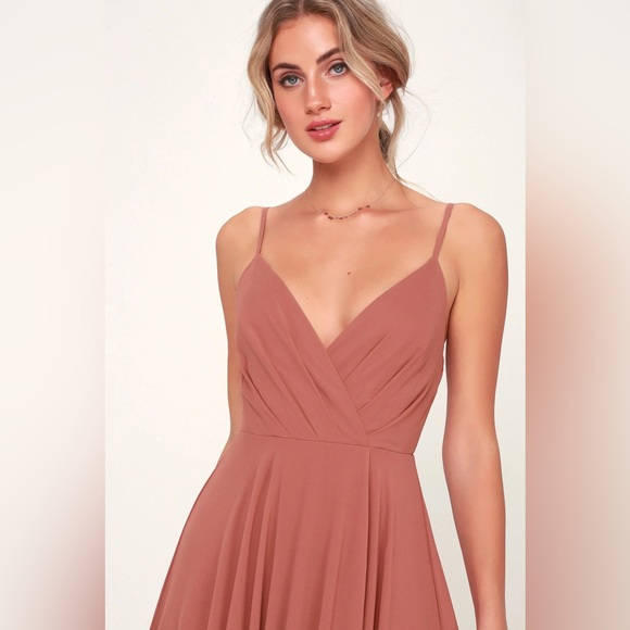 Lulu’s Full-Length Rusty Rose Dress - Picture 5 of 6